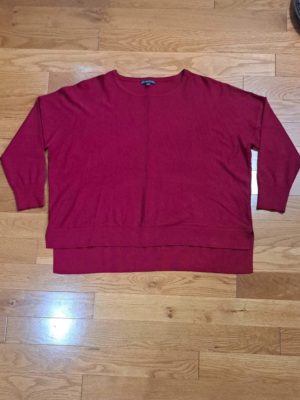 Adrianna Papell Burgandy Knit Pullover Sweater